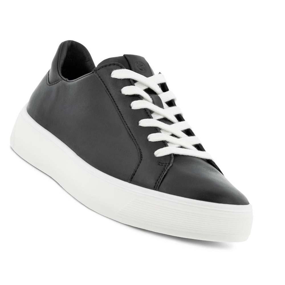 Women's Ecco Street Tray Sneakers Black | USA 260DFM